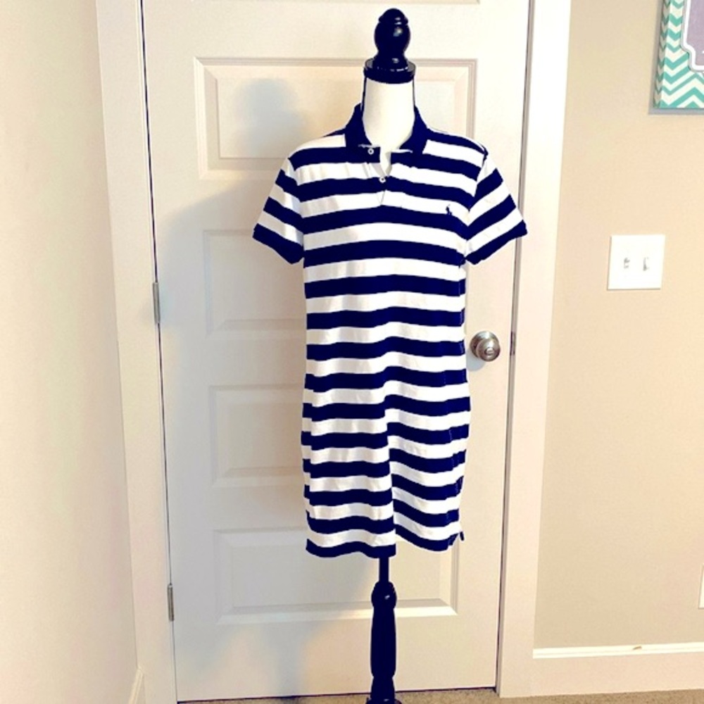 Polo Ralph Lauren| Navy/white striped polo shirt dress
